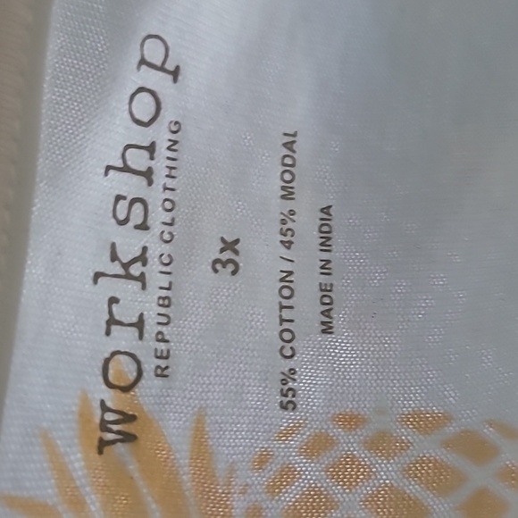 Workshop pineapple print t-shirt Sz 3X NWT - Picture 5 of 7